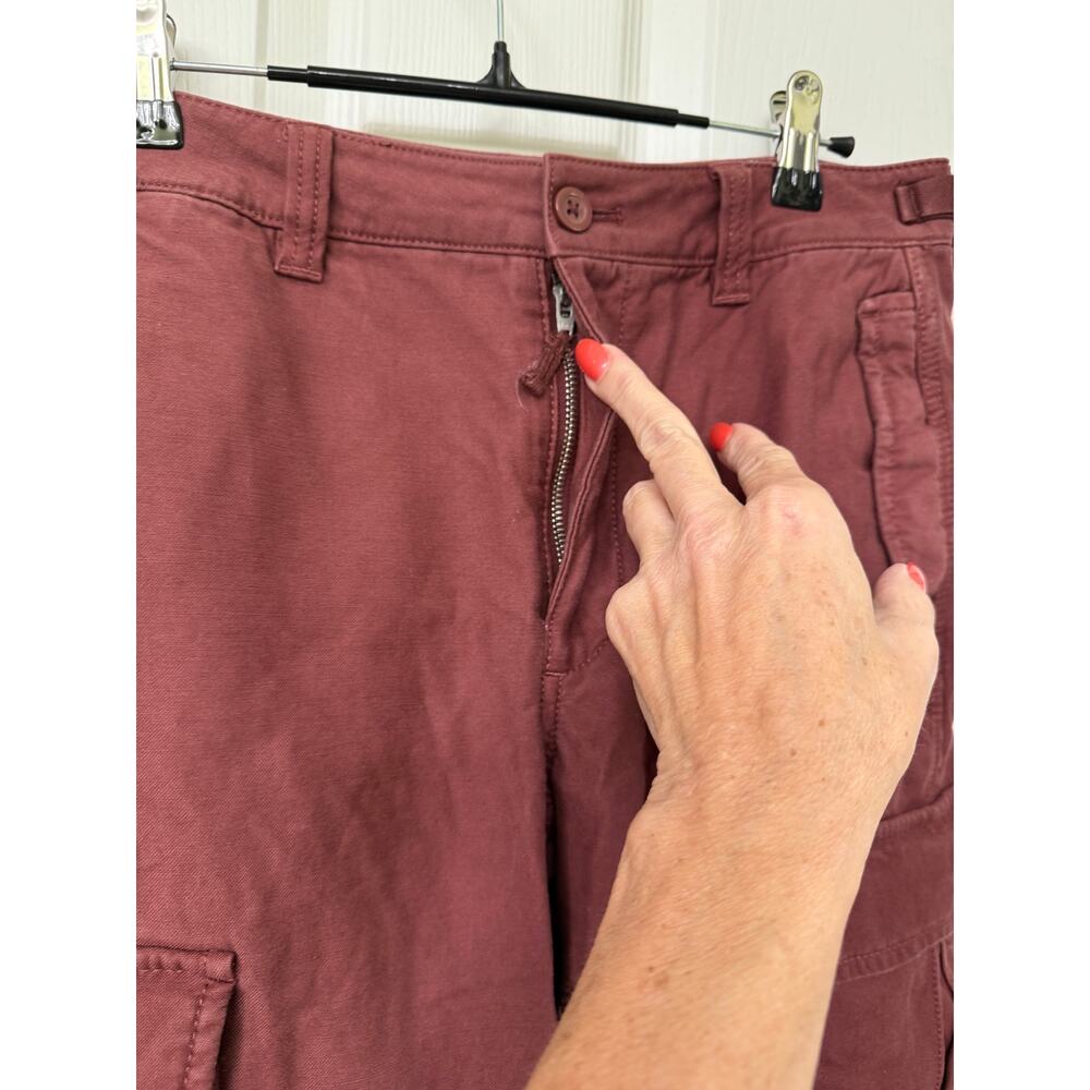 Artiza TNA cargo size 4 burgundy pants high rise ankle joggers cotton maroon - Picture 7 of 9